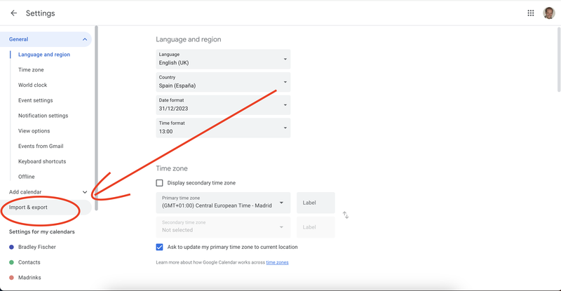 How to import an ics file into Google Calendar