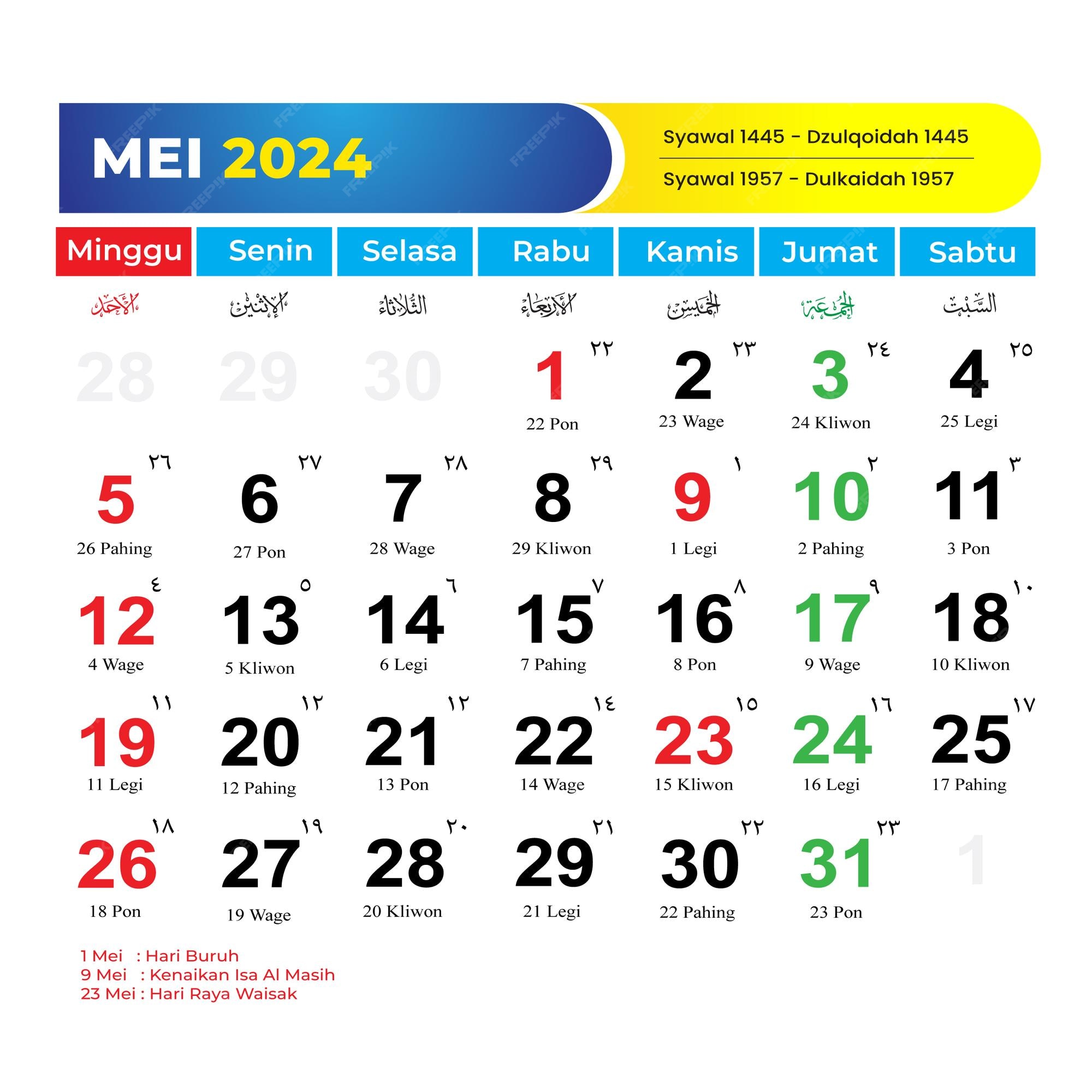 Kalender 2024 Lengkap Hari Libur Nasional Tanggal Jawa Tanggal Hijriyah